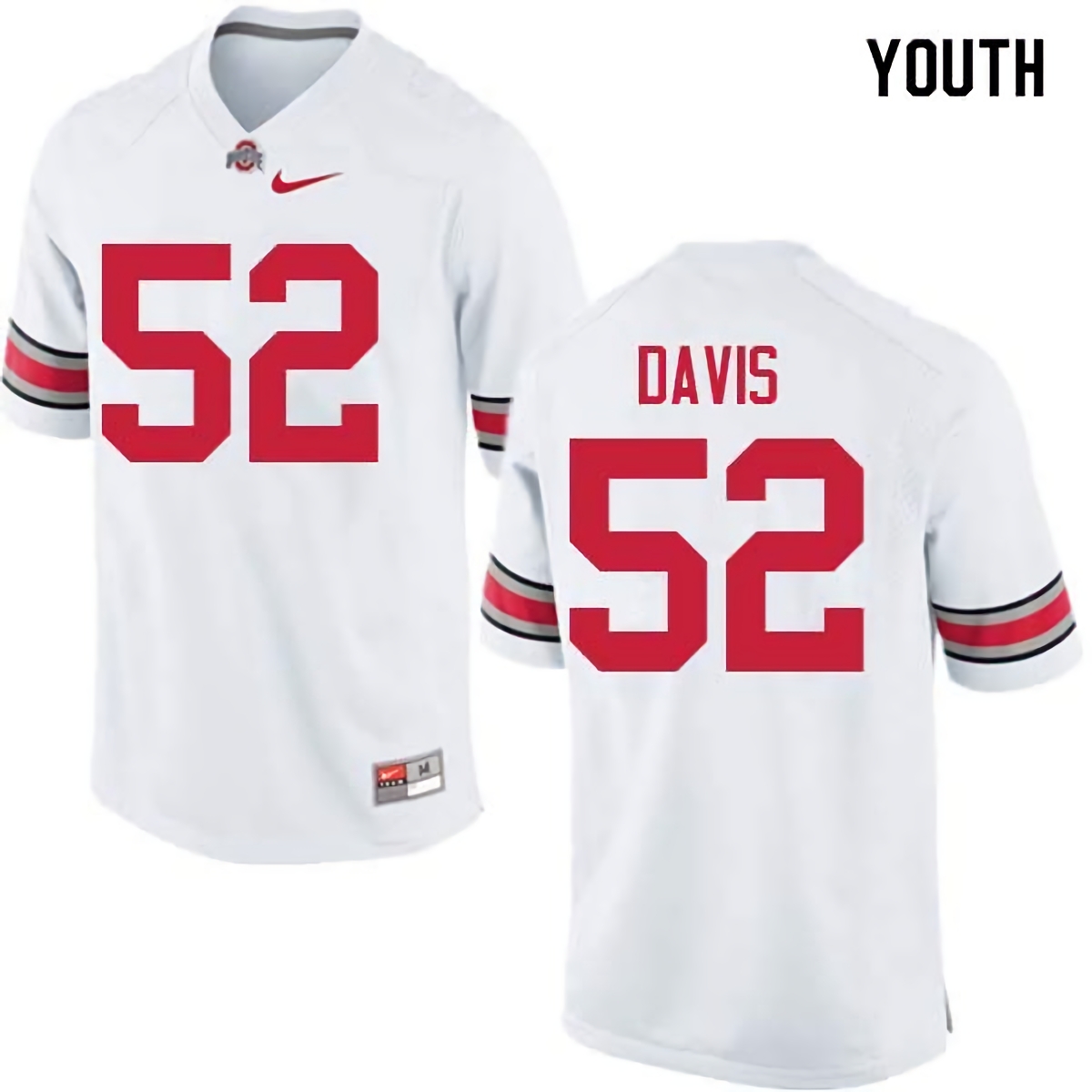 Wyatt Davis Ohio State Buckeyes Youth NCAA #52 Nike White College Stitched Football Jersey KXY7156WM